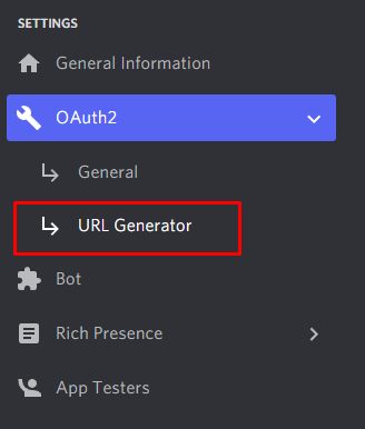 Menu OAuth2 Menu OAuth2