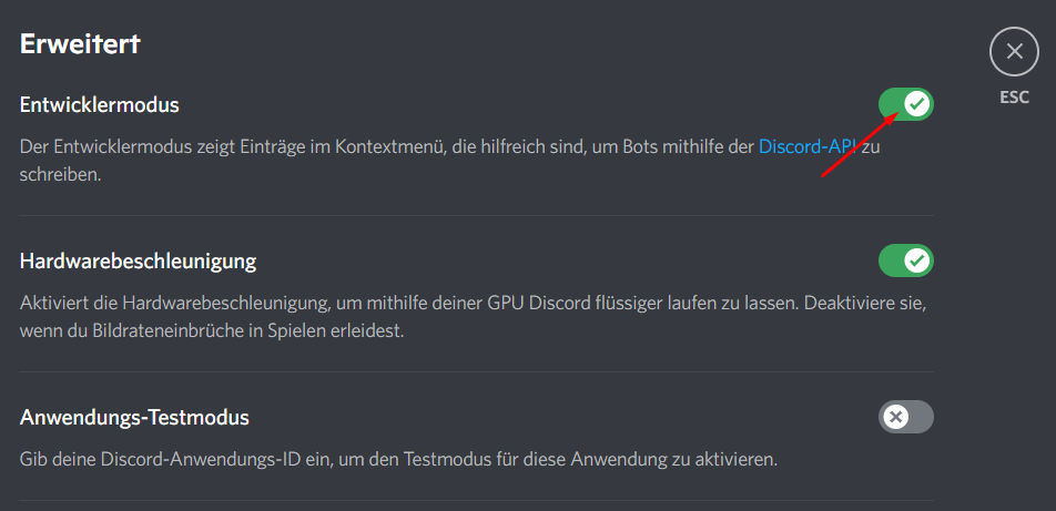Entwicklermodus Entwicklermodus