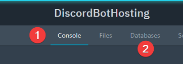 Click database to open that tab Click database to open that tab