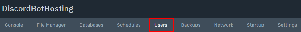 The 'Users' tab
