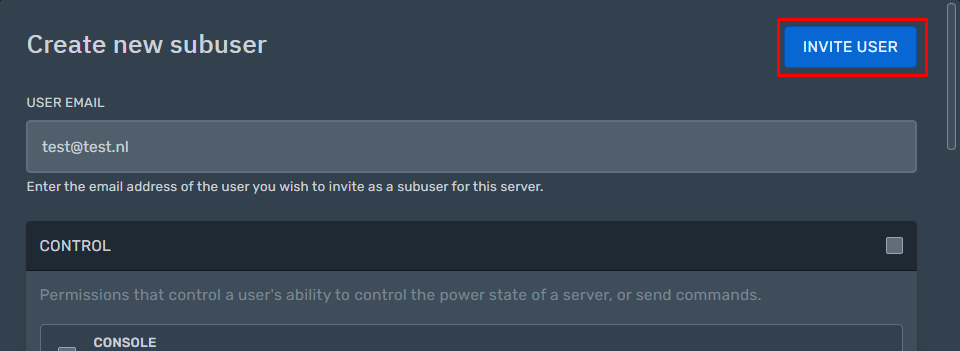 Invite the user. Invite the user.