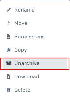 Unarchive files Unarchive files